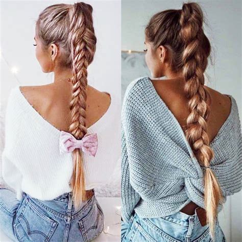 Braided Ponytail with Weave. . Clip on braided ponytail